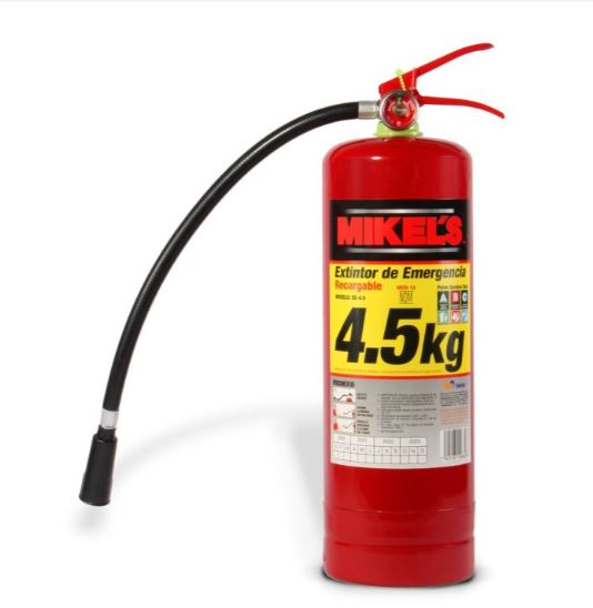 EXTINTOR DE EMERGENCIA RECARGABLE 4.5KG MIKELS