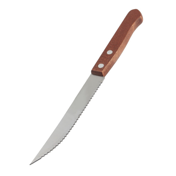 CUCHILLO DE MESA CORTE LISO MANGO DE MADERA WOLFOX