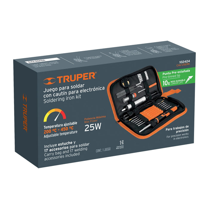 KIT SOLDADURA CAUTIN PROFECIONAL DE 25W TEMP REGULABLE