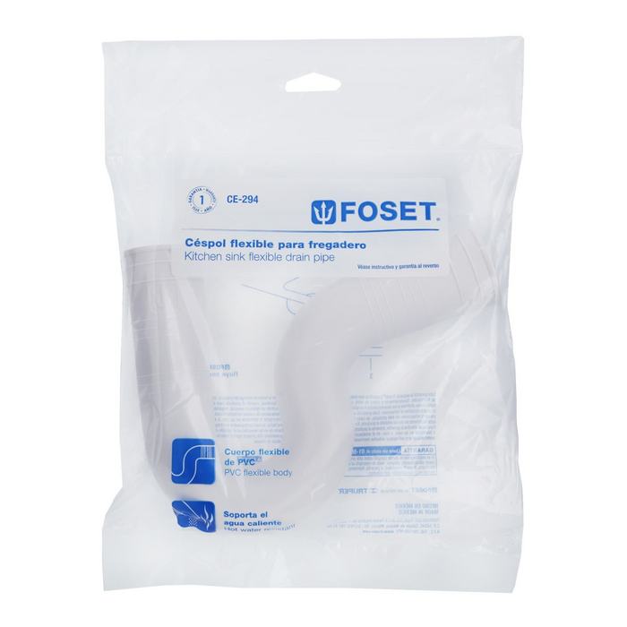 CESPOL FLEXIBLE PARA FREGADERO PVC 1-1/2" FOSET