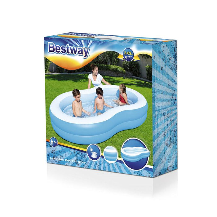 ALBERCA INFLABLE FORMA LAGUNA 2.62X1.57X46CM
