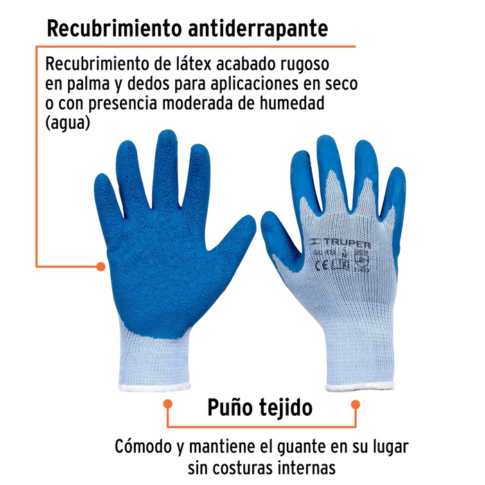 GUANTES DE POLIESTER RECUBIERTOS DE LATEX M TRUPER