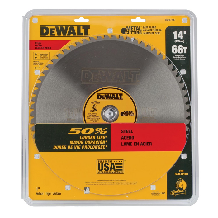 DISCO DE CORTE DE CARBURO DE 14" 66T PARA DW872 DEWALT