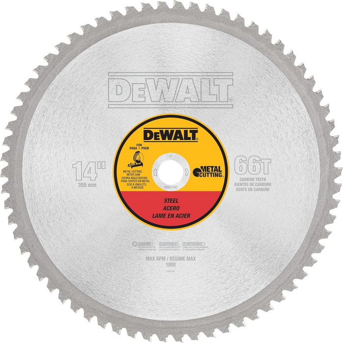 DISCO DE CORTE DE CARBURO DE 14" 66T PARA DW872 DEWALT