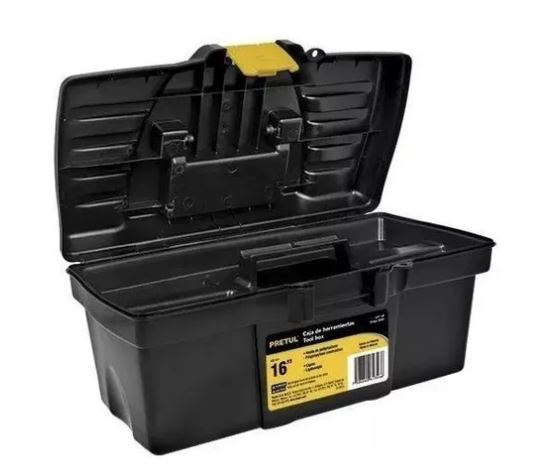 CAJA PLASTICA PARA HERRAMIENTA 16" BROCHE AMARILLO