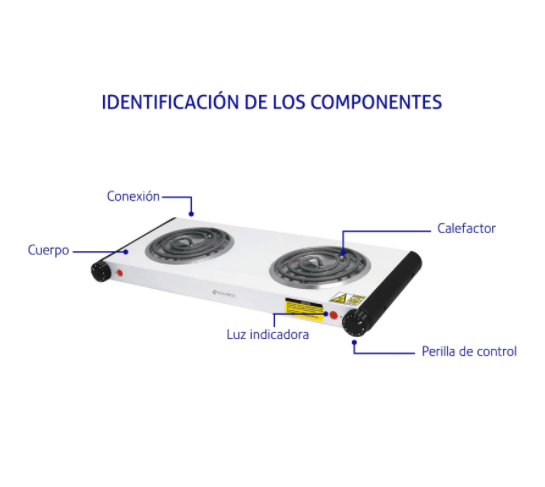 PARRILLA ELECTRICA 2 QUEMADORES RECTANGULAR