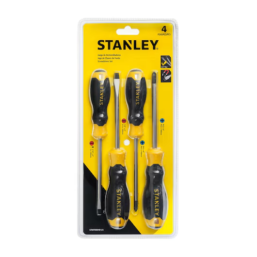 JUEGO DE 4 DESARMADORES BASIC STANLEY