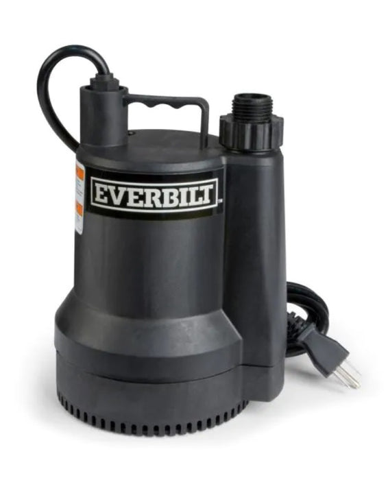 BOMBA SUMERGIBLE PARA AGUA SUCIA, 1/6 HP, 106 L/MIN, CUERPO DE PLASTICO, SUP54-HD  EVERBILT