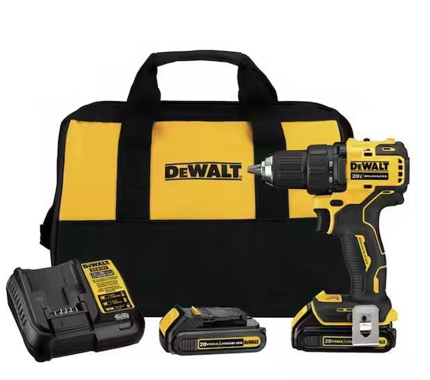 TALADRO ATORNILLADOR DEWALT 1/2" 20V BATERIA 1.3 AMP, DCD708C2