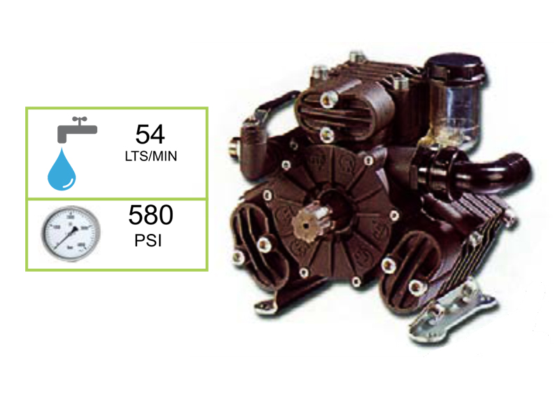 BOMBA DE PULVERIZACION DE 3 DIAFRAGMAS CON FLECHA ASTRIADA DIRECTA PAE-530
