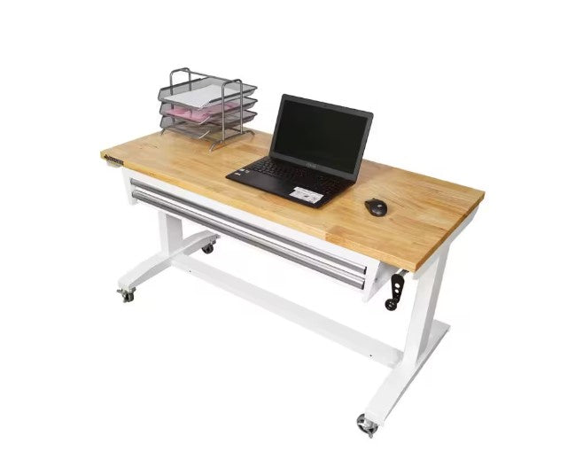 MESA DE TRABAJO HUSKY TABLERO DE MADERA 2 CAJONES