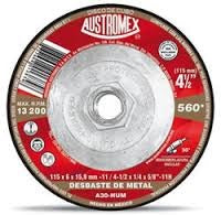 DISCO DE DESBASTE 4-1/2" X 1/4" X 5/8-11H, TIPO 27, METAL, HUM®