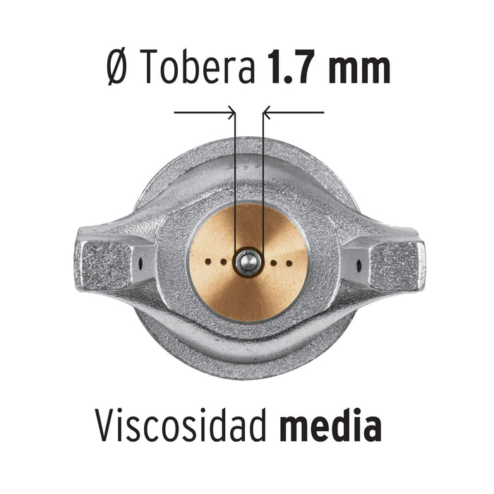 PISTOLA PARA PINTAR, HVMP, DE GRAVEDAD, VASO DE ALUMINIO 30 A 50 PSI