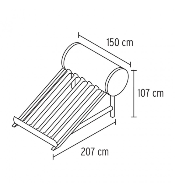 CALENTADOR DE AGUA SOLAR FOSET, DE 12 TUBOS PARA 150 LITROS