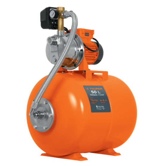 BOMBA HIDRONEUMATICA TRUPER, CAPACIDAD DE 1/2HP Y 50 LITROS