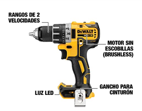 TALADRO-ATORNILLADOR 20V MAX, BRUSHLESS, 2 BAT. 2.0Ah. CARGADOR Y ESTUCHE