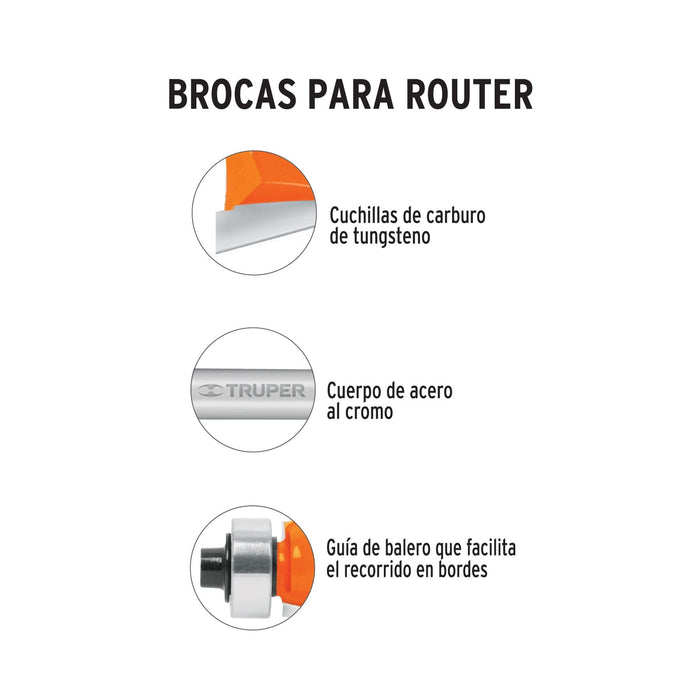 BROCA PARA ROUTER DOBLE ROMANA 1 3/8"